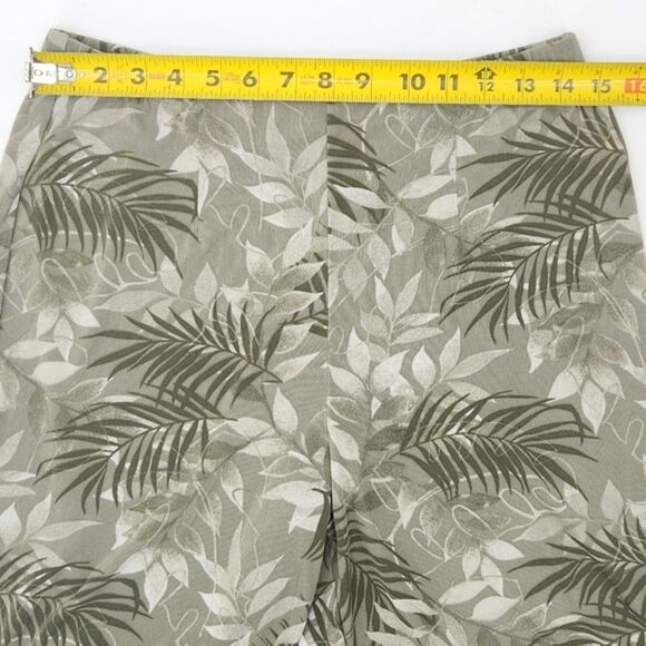 Chicos Easywear Pull On Pants Size 1 Short Slinky Liquid Knit Ferns Wide Leg - Picture 5 of 9